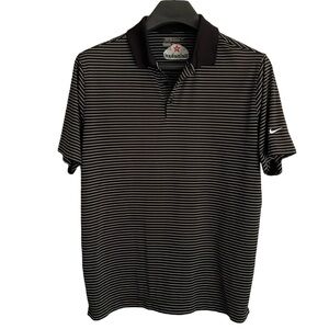 Nike golf tour performance men’s size XL black‎ with white stripes polo shirt.
